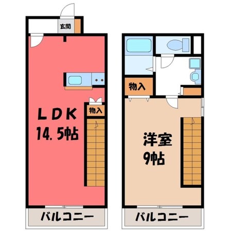 宇都宮駅 徒歩23分 6-7階の物件間取画像